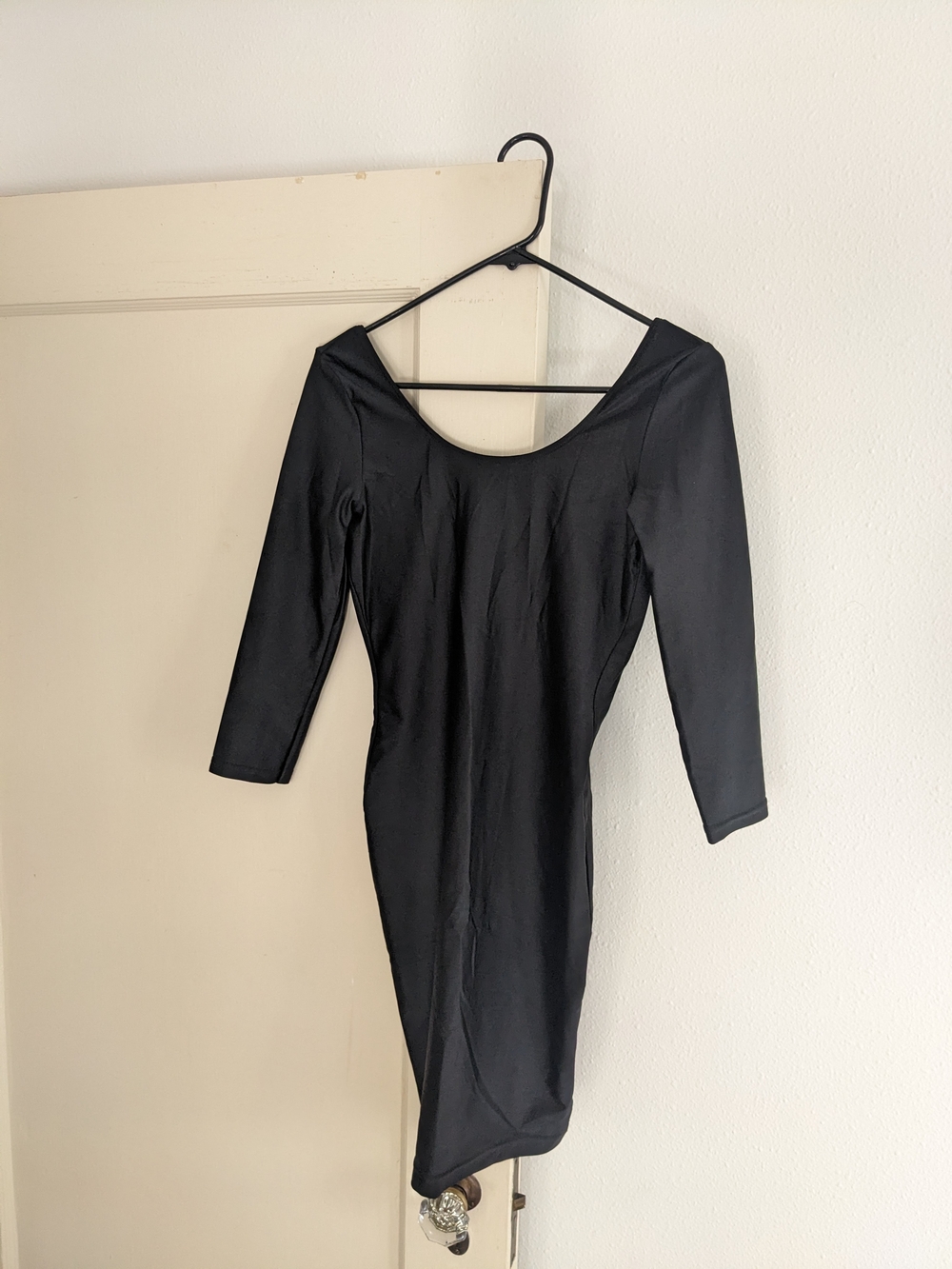 American Apparel Black Scoop Neck Bodycon Dress (Y2K)